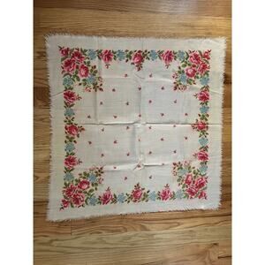 Russian style USSR square Scarf Wool Floral